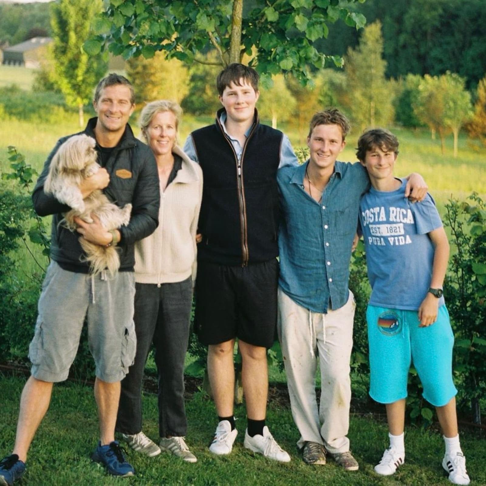 The Grylls family, Bear, Shara, Jesse, Marmaduke and Huckleberry