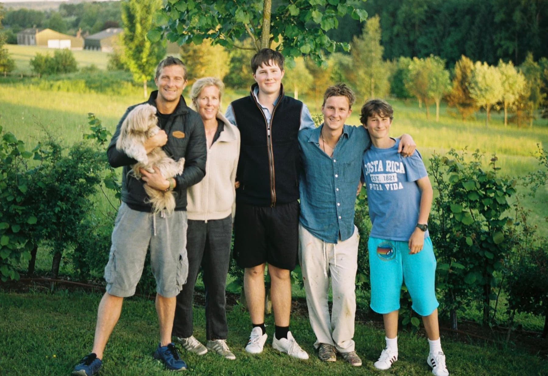 The Grylls family, Bear, Shara, Jesse, Marmaduke and Huckleberry